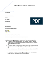 Sample Letter: Flight Cancellation - Passenger Rights As Per Flight Compensation Regulation 261/2004