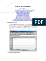 Guide For SPSS For Windows: I. Using The Data Editor