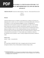 Artículo Sobre Metamorfosis o El Asno de Oro de Apuleyo