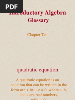 Introductory Algebra: Glossary