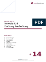 Newbie #14 I'm Sorry. I'm So Sorry.: Lesson Notes