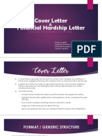 Cover Letter and Financial Hardship Letter