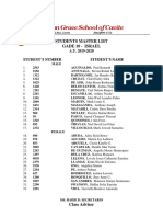 Christian Grace School of Cavite: Students Master List Gade 10 - Israel