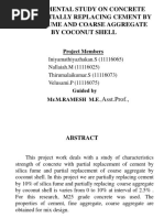 Replacement of Coconut Shell and Results