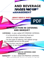 Food and Beverage Services NC Iii: Catering and Banquet Management