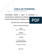 Funcionalidad Familiar y Logro de Aprendizaje