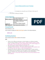 Objectives: Lesson Plan 4-7: The Law of Sines and The Law of Cosines