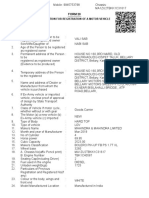 Form 20: Application For Registration of A Motor Vehicle