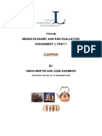 Copper: T7011B Mining Economy and Risk Evaluation Assignment 1, Part 1