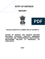 Raksha Mantri Ministry of Defence Recport On Pension