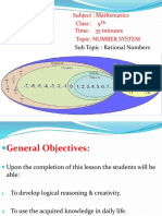 Subject: Mathematics Class: 9 Time: 35 Minutes Topic: Number System