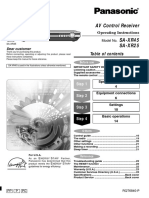 AV Control Receiver SA-XR45 SA-XR25: Operating Instructions