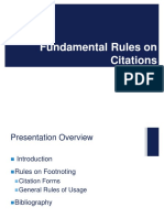 Fundamental Rules On Citations