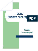 CHG 519 Environmental Pollution Engineering: Solid Waste Management