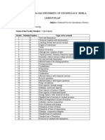 Veer Surendra Sai University of Technology, Burla Lesson Plan