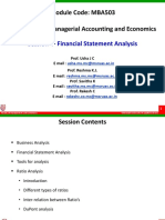 MBA503 - Session 4 - Ratio Analysis