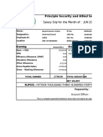 Salary Slip For The Month Of: JUN 2018: Principle Security and Allied Services PVT LTD