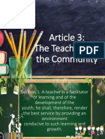 Article 3: The Teacher and The Community