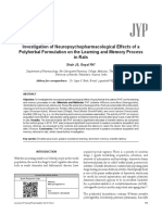 Investigation of Neuropsychopharmacological Effects of A Polyherbal Formulation On The Learning and Memory Process in Rats