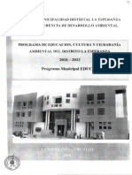 Programa Educca La Esperanza 2018-2022 PDF