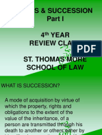 Wills & Succession 4 Year Review Class St. Thomas More School of Law