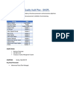 Quality Audit Plan - SNGPL: Purpose: Audit Scope: Audit Team