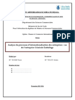 Analyse Du Processus D'internationalisation Des Entreprises