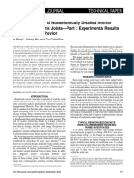 Seismic Behavior of Nonseismically Detailed Interior Beam-Wide Column Joints-Part I: Experimental Results and Observed Behavior