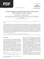 Volatile Components and Antibacterial Effects of Pine Needle (Pinus Densiflora S. and Z.) Extracts