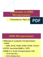 Introduction To 8086 Microprocessor: Presented By-Rajvir Singh