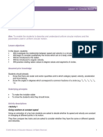 Lesson Plan: Aim: To Enable The Students To Describe and Understand Uniform Circular Motions and The