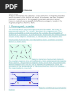 Paramagnetic Materials: Types of Magnetic Materials