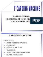 Card Clothing, Geometry of Card Clothing and Machine Drive