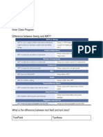 Menu Bar Program Calculator Program Form Program Applet Program Interface Program Inner Class Program Difference Between Swing and AWT?