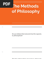 The Methods of Philosophy 