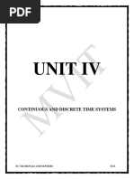 Unit Iv: Continuous and Discrete Time Systems