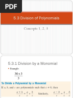 5.3 Division of Polynomials: Concepts 1, 2, 3