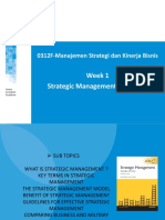 Week 1 Strategic Management Essentials: 0312F-Manajemen Strategi Dan Kinerja Bisnis