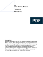 Statistical Inferance Anova, Monova, Moncova Submitted By: Ans Muhammad Submitted To: Sir Adnan Ali CH