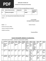 INCOME TAX Schedule For The Recovery of Incometax