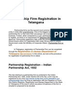 Partnership Firm Registration in Telangana