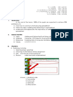 Lesson Plan Excel Adding Subtracting