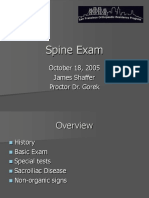 Spine Exam Lecture - Shaffer 2006