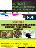 EDCON 1: The Teaching Profession Prepared By: SABADO, JUSTIN G. Chapter1: Socially Responsible Teachers: Rich With Philosophical Heritage