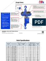 Electric Chain Hoist (Single Brake) : Pull-Rotor Motor Brake Load Sheave