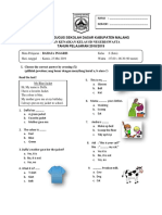 Kerjasama Gugus Sekolah Dasar Kabupaten Malang Ulangan Kenaikan Kelas SD Negeri/Swasta TAHUN PELAJARAN 2018/2019