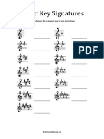 Major Key Signatures Treble Clef