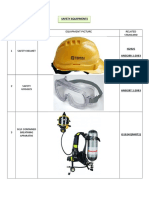 SL NO. Equipment Name Equipment Picture Related Standard: Safety Equipments