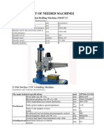 List of Needed Machines