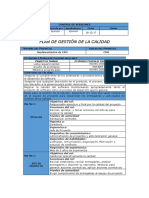 Plan de Gestión de La Calidad